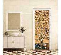 Adesivi Per Porte 95X210Cm Albero Della Vita Arte Moderna 3D Adesivo Di Porta, Buccia E Bastone Vinile Rimovibile Porta Decalcomanie Per La Decorazione Domestica