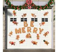 Adesivi per porte di garage con scritta "Merry and Bright", progettati per superfici lisce e per uso esterno, resistenti alle intemperie (2)