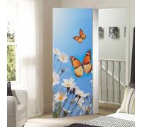 Adesivi per Porte Fiori Adesivi per Porte Interne Autoadesivo Farfalla Adesivo Porta Fotomurali Autoadesiva Poster Murale per Soggiorno Camera da letto Decorazione 90 x 210 cm G936