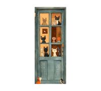 Adesivi Per Porte Interne 70 X 210 Gatto E Cane Soggiorno, Camera Dei Bambini, Cucina, Bagno, Autoadesiva Impermeabile Decorazioni Casa