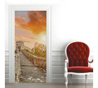 Adesivi Per Porte Interne Architettura Cinese Adesivo Porta 3D Edifici Famosi Adesivo per Porta Trompe l'oeil Autoadesivo per Frigorifero Cucina Camera da Letto Decorazione 90x200 cm B-4183