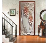 Adesivi Per Porte Interne Arte Astratta Adesivo Porta 3D Stile Europeo Adesivo per Porta Trompe l'oeil Autoadesivo per Frigorifero Cucina Camera da Letto Decorazione 85x200 cmd-2390