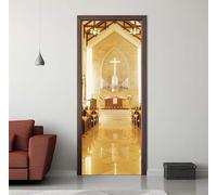 Adesivi per Porte Interne Autoadesiva Adesivo Porta 3D Castello Palazzo Pellicola Adesiva per Porte Impermeabile Vinile PVC Carta da Parati Decorazione da Parete Poster Murale 95X215cm -DS1560