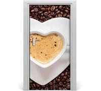 Adesivi Per Porte Interne Chicchi di Caffè Adesivo Porta 3D Motivo a Caffè Adesivo per Porta Trompe l'oeil Autoadesivo per Frigorifero Cucina Camera da Letto Decorazione 85x200 cmd-2102