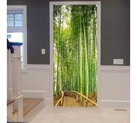 Adesivi Per Porte Interne Foresta di Bambù Verde Adesivo Porta 3D Paesaggio Con Foresta di Bambù Adesivo per Porta Trompe l'oeil Autoadesivo per Frigorifero Cucina Camera da Letto 85x200 cm B-3453