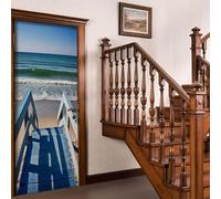 Adesivi per Porte Interne Mare Adesivo Porta 3D Estate Oceanica Autoadesiva Carta Parati 80x200 cm Decorazione da Parete Poster Murale per Soggiorno Camera da letto a/1470