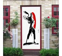 Adesivi per Porte Interne Stile Giapponese Adesivo Porta 3D Arti Marziali Orientali Autoadesiva Carta Parati 80x200 cm Decorazione da Parete Poster Murale per Soggiorno Camera da letto a/1641