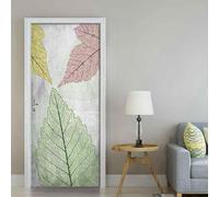 Adesivi Per Porte Per Porte Interne 3D Pittura Astratta Delle Foglie Autoadesivo Murale Decorazione Della Casa Decalcomania Di Arte Camera Da Letto Soggiorno Poster Rimovibile Adesivo Per Por -1R3J4H6