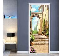 Adesivi Per Porte Per Porte Interne 3D Scenario Della Città Autoadesivo Murale Decorazione Della Casa Decalcomania Di Arte Camera Da Letto Soggiorno Poster Rimovibile Adesivo Per Porta- 95 X 215 Cm P