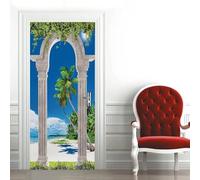 Adesivi Per Porte Per Porte Interne Paesaggio Di Architettura Degli Alberi 77 X 200 Cm Adesivo Per Porta Murale Soggiorno Camera Da Letto Camera Dei Bambini Porta Pvc Autoadesivo Adesivo P-7780414101