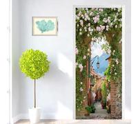 Adesivi Per Porte Per Porte Interne Pianta Fiori Paesaggio Stradale 95 X 215 Cm Impermeabile Autoadesivo 3D Bambini Ragazze Camere Da Letto Vinile Decorazione Domestica Decalcomania De-90025189967793