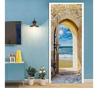 Adesivi Per Porte Per Porte Interne Porta Ad Arco In Legno Con Vista Mare 80 X 200 Cm Adesivi Per Porte 3D Autoadesivi Impermeabili Murali Per Porte Poster Per Porte In Pvc Adesivi Murali Per Porte R