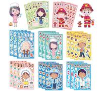 Adesivi per professionisti, set di adesivi per bambini, diversi adesivi per professionisti, facce, fai da te, regali per compleanni, adesivi fatti in casa