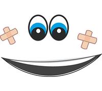 Adesivi per robot aspirapolvere, robot tosaerba, set di adesivi per Bimby robot (bocca, cerotto occhi blu)