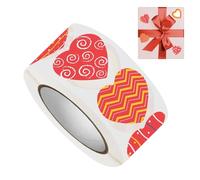 Adesivi per San, 500 etichette a forma di cuore, rotolo di carta da 2,5 cm, etichette d'amore per matrimoni, feste di compleanno, feste in classe, celebrazioni, casa, lavoro