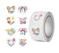 Adesivi per San Valentino, 500 pezzi, adesivi a forma di cuore, etichette decorative per San Valentino, con sigillo riutilizzabile, per compleanni, matrimoni, feste, celebrazioni, casa, aula e il