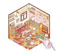 Adesivi per scena dei cartoni animati, adesivi per la casa - adesivi in miniatura per piccoli negozi, adesivi per scena di cabina ad alta definizione per mobili, custodie per telefono,