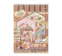 Adesivi per scena in miniatura, libro di adesivi in miniatura, decalcomania creativa 3D senza taglio | Lo stress di soccorso passa l'adesivo, il paesaggio del paese dei sogni da sogno per la scuola, l