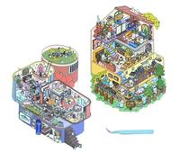 Adesivi per scene di casa in miniatura,adesivi per scena in miniatura dei cartoni animati, Decalcomanie di scena in miniatura con motivo visivo, non c'è bisogno di tagliare gli adesivi decorativi per