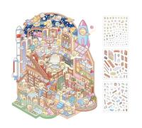 Adesivi per scene, set di adesivi per la casa, adesivo carino per camera cartone animato adesivo per il museo della scienza - Adesivi per la casa fatti a mano per il capodanno cinese, San Valentino