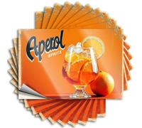 Adesivi per scherzi Aperol Spritz con fette arancioni in un bicchiere. Adesivi 10 pezzi adesivi per auto per ragazze (8 x 12 cm)