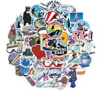 Adesivi per Sci Invernale, 50 Adesivi Sci Impermeabili per Bottiglie d'Acqua, Laptop, Skateboard, Decalcomanie in Vinile Estetiche Carine