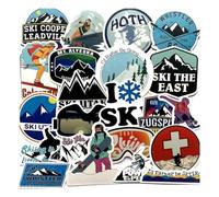 Adesivi per Sci Invernale, 50 Pezzi Adesivi per Sci dei Cartoni Animati Decalcomanie Impermeabili per Bottiglia d'Acqua Laptop Bagagli Casco Skateboard Snowboard Chitarra