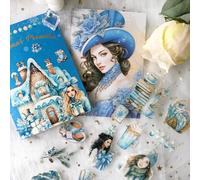 Adesivi per Scrapbooking Accessori Kit Natale Washi Stickers Ta Merry PET Clear Sticker Book 20 Fogli Bullet Journaling Adesivi Decorativi per Album Fai da te(Christmas Series 3)