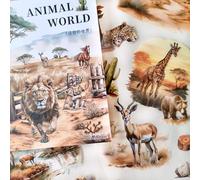 Adesivi per Scrapbooking in PET,Serie di animali Scrapbooking Accessori Trasparente per Bullet Journal,Mobili,Quaderni,Album Fotografici（Wild Beast）