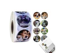 Adesivi per Studenti - Rotolo da 500 pezzi Ricompensa con meme animali dei cartoni animati, Etichette per giocattoli alla da 1 pollice, Foglio di incoraggiamento per l'affermazione | Attività edu