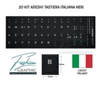 Adesivi Per Tastiera Italiana Neri Da Notebook Pc Portatili Computer Kit 20