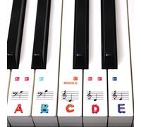 Adesivi per tastiera o pianoforte Set di chiavi 61 Per i bambini, impara a giocare a THE FUN WAY PSMW61