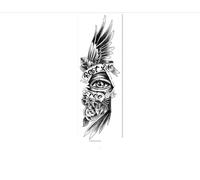 Adesivi per tatuaggi a base di erbe con due ali e occhi, semipermanente per succo, impermeabile per due settimane di lunga durata, adesivo per tatuaggio tatuaggio finto