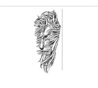 Adesivi per tatuaggi a base di erbe con due zampe di leone, semipermanente per succo, impermeabile per due settimane di lunga durata, adesivo per tatuaggio tatuaggio finto