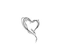 Adesivi per tatuaggi a base di erbe fluidi con succo di cuore impermeabili e di lunga durata, semplice umore, bellezza, elegante, delicato, romantico cuore d'amore