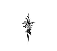 Adesivi per tatuaggi a base di erbe impermeabili e di lunga durata con succo di vite di rosa, carino fiore semipermanente femminile cento con clavicola