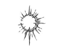 Adesivi per tatuaggi a base di erbe, succo semipermanente impermeabile a lunga durata, totem solare per uomini e donne che dura non riflettente