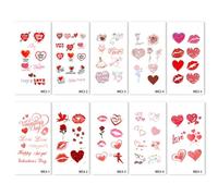 Adesivi Per Tatuaggi A Forma Di Cuore Rosso Per San Valentino, Adesivi Monouso Impermeabili Per Appuntamenti, Coppie E Confessioni 7.5 * 12cm