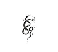 Adesivi per tatuaggi con erba a forma di serpente di luna, semplici cento adesivi semipermanenti impermeabili e duraturi per braccia e vita