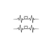 Adesivi per tatuaggi con erbe a forma di battito cardiaco, adesivi per tatuaggi originali personalizzati con elettrocardiogramma, impermeabili e duraturi, coppia clavicola polso