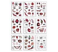 Adesivi Per Tatuaggi Con Faccia Buffa Di Halloween Adesivi Per Tatuaggi Con Faccia Di Morte In Maschera