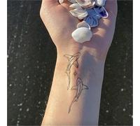 Adesivi per tatuaggi con pesci, braccia e clavicole per coppie e migliori amici, resistenti al sudore, di lunga durata per 2 settimane, tatuaggi finti.