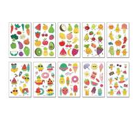 Adesivi Per Tatuaggi Con Polvere Glitterata Per Bambini Di Frutta,Con Frutta, Adesivi Per Con Sudore Impermeabile, Storie Estive Di Verdure E Frutta, Cartoni Animati 120X76mm