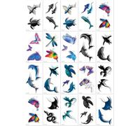 Adesivi Per Tatuaggi Di Animali Realistici Tridimensionali, Libellule, Tartarughe, Dinosauri E Farfalle, Per Bambini E Adulti, Con Simulazione 3D 105 * 60mm