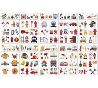 Adesivi Per Tatuaggi Di Camion Dei Pompieri, Cartoni Animati Per Bambini, Adesivi Per Auto Pompiere, Estintori, Animali Da Fattoria A0148