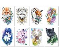 Adesivi Per Tatuaggi Di Grandi Dimensioni, Ecologici, Impermeabili, Resistenti Al Sudore E Di Lunga Durata; Adesivi Trasferibili Con Tigri, Leopardi E Orsi, Audaci E Realistici. 210×150mm