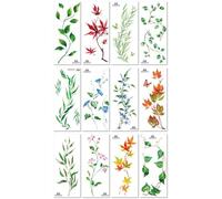 Adesivi Per Tatuaggi Ecologici, Resistenti All'Acqua E Al Sudore, Rami E Fiori, Adesivi Letterari E Semplici 240 * 105mm