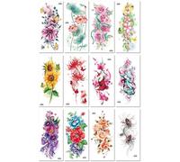 Adesivi Per Tatuaggi Floreali, Adesivi Per Tatuaggi Floreali Alla Moda, Adesivi Impermeabili Per Tatuaggi Sul Braccio, Adesivi Per Body Painting Di Lunga Durata 210 * 100mm A0160