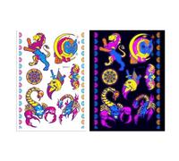 Adesivi per tatuaggi fluorescenti, adesivi for tatuaggi for braccia impermeabili, adesivi temporanei, uso for feste(DWYG-017)
