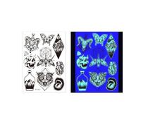 Adesivi per tatuaggi fluorescenti, adesivi for tatuaggi for braccia impermeabili, adesivi temporanei, uso for feste(3)